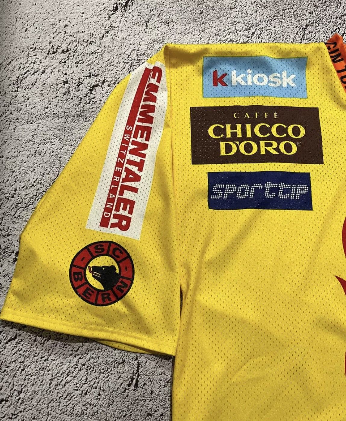 NHL × Vintage Ice Hockey SC Bern Jersey Swiss Yellow Yvette Peugeot Size US S / EU 44-46 / 1 - 3 Thumbnail