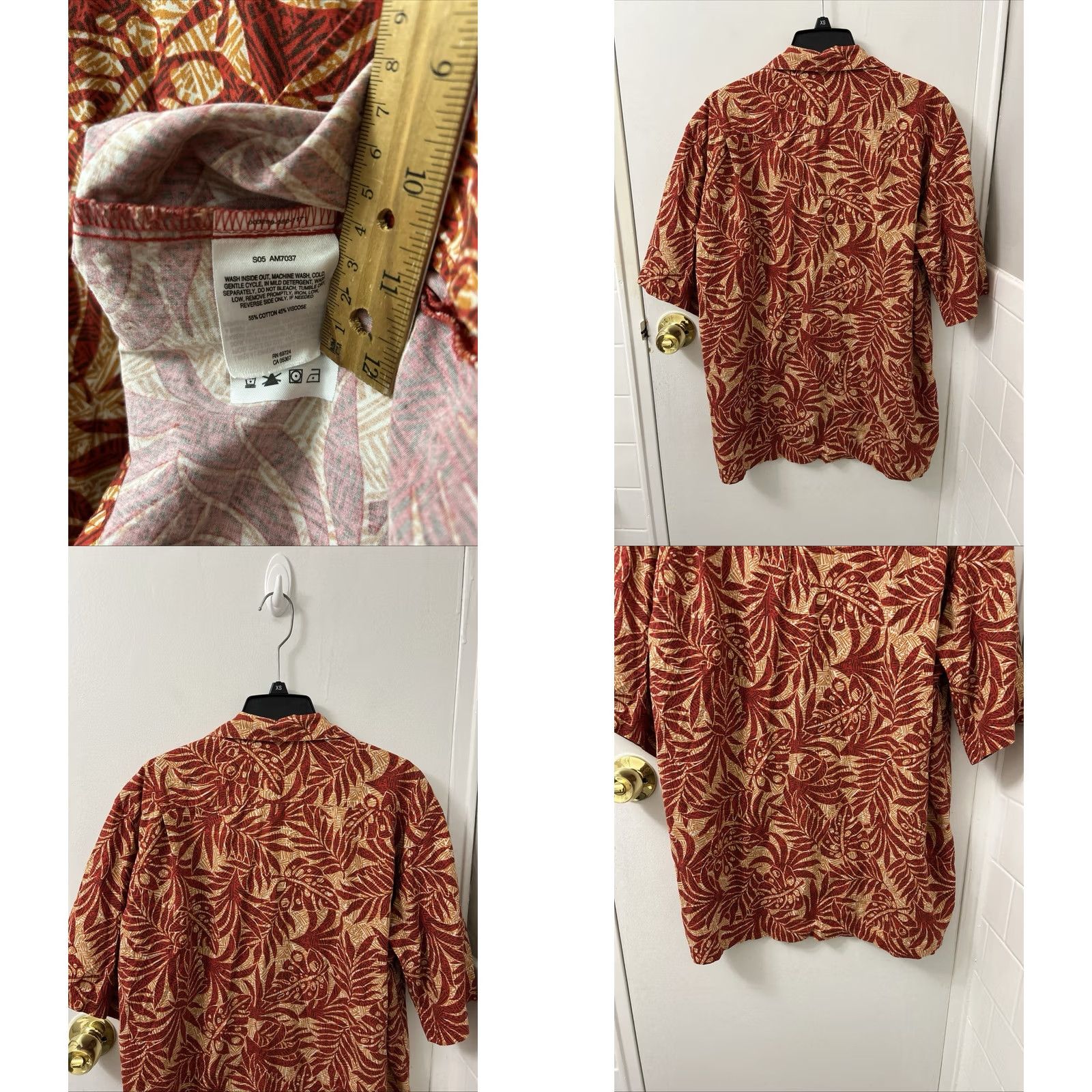 Vintage Columbia Shirt Mens Medium Red Orange Floral Hawaiian Button-Down Short Sleeve Size US M / EU 48-50 / 2 - 8 Thumbnail