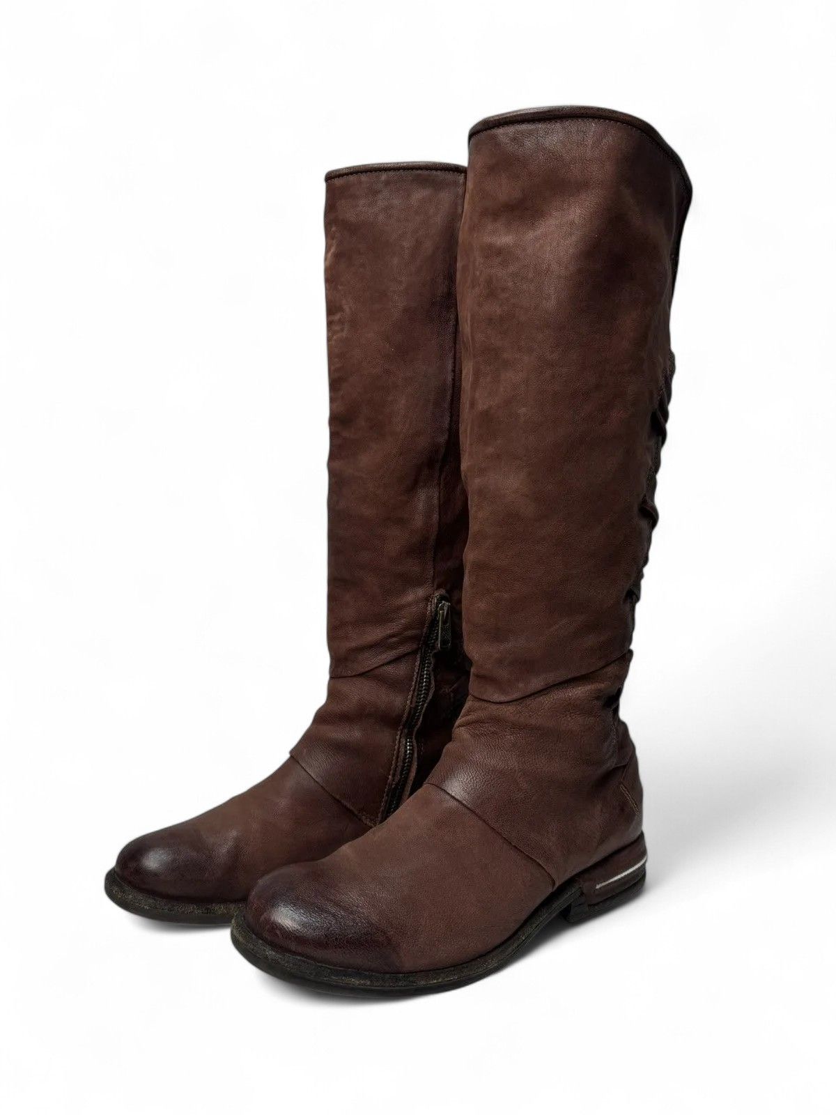 A.S.98 A.S.98 Red Leather Tall Boots Italy Avantgarde Style Size US 9 / IT 39 - 4 Thumbnail