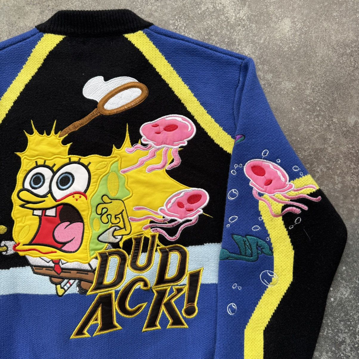 20471120 Sponge Bob Y2K 2000’s Aesthetic Knit Bomber Jacket Size US M / EU 48-50 / 2 - 13 Thumbnail