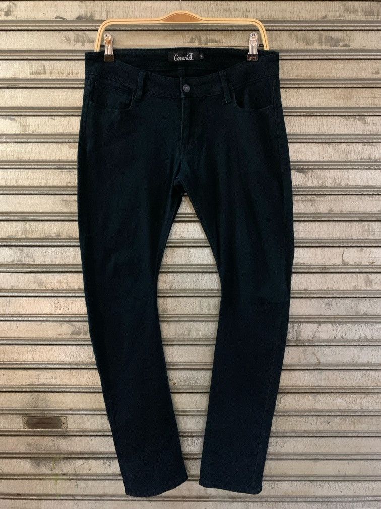 CavariA j-cut black denim pants