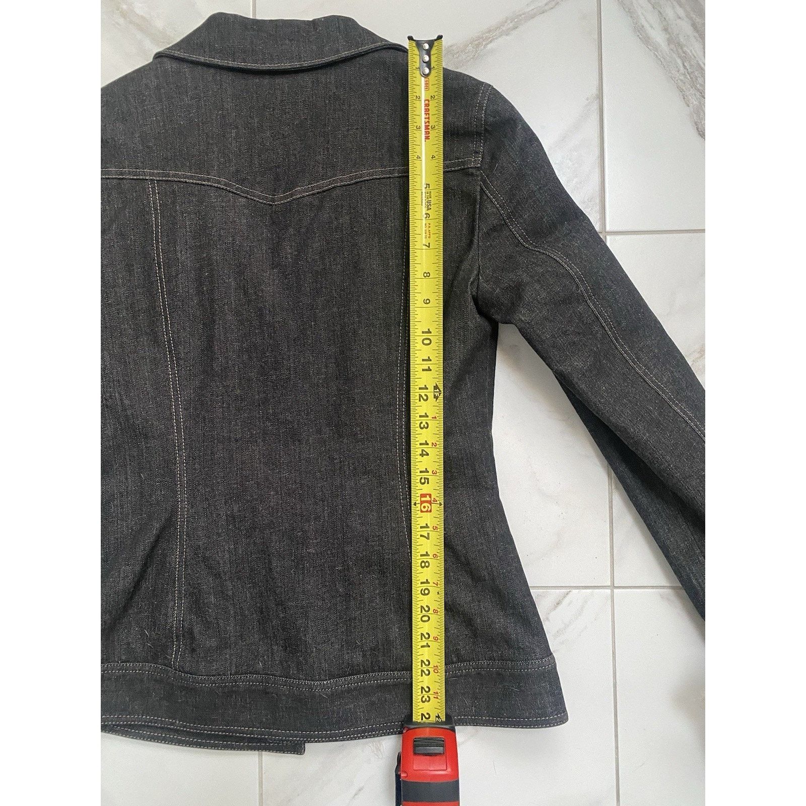 Anne Klein Anne Fontaine Blk Denim Jkt w/removable fur collar vintage Size S / US 4 / IT 40 - 4 Thumbnail