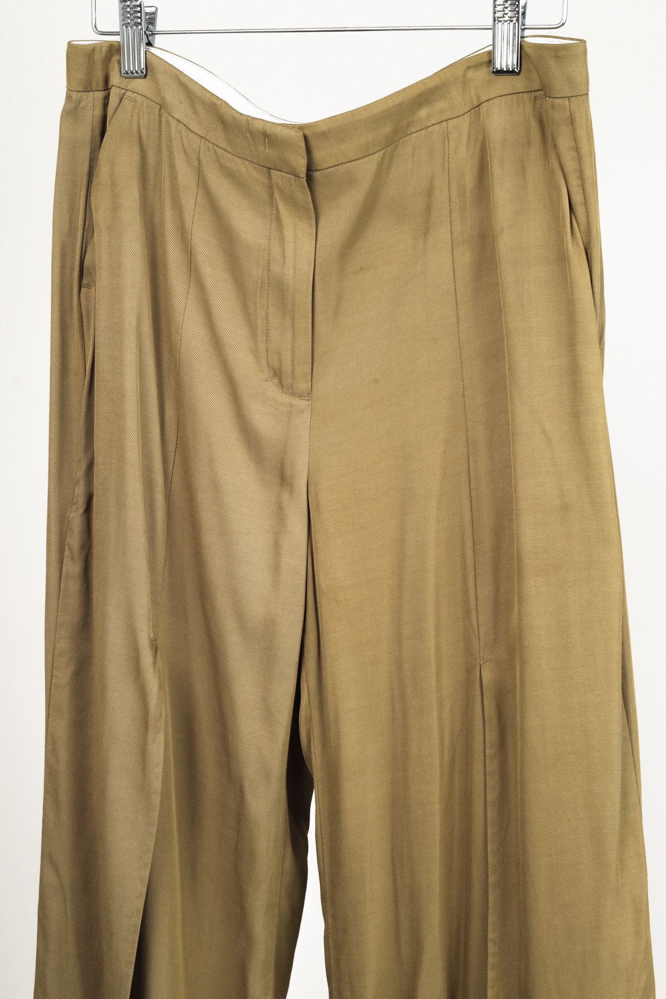 DOROTHEE SCHUMACHER Dorothee Schumacher Khaki Spit Leg Light Trousers Size 31" - 3 Thumbnail