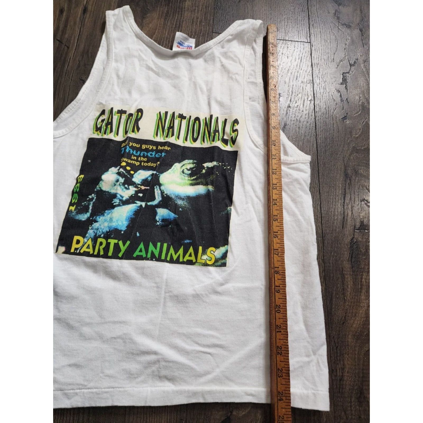 Hanes VINTAGE Hanes Shirt Mens M White Gatornationals Party Animals Double Sided Tank Top T Shirt Size US M / EU 48-50 / 2 - 4 Thumbnail