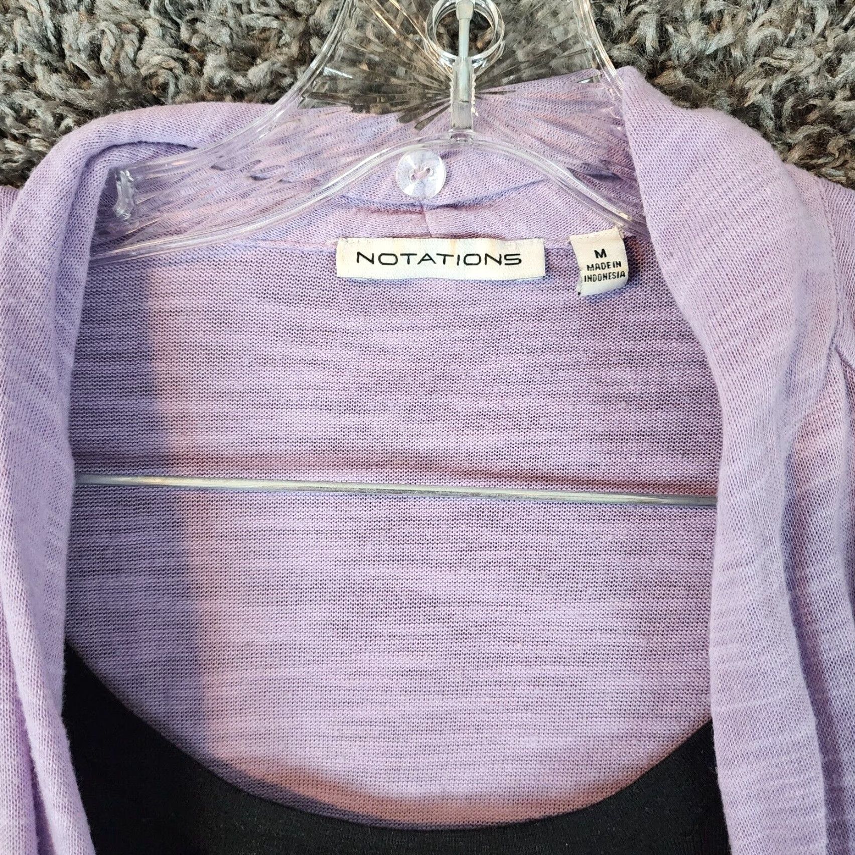Vintage Notations Womens Purple Long Sleeve Pullover Cardigan Sweater Size M Size M / US 6-8 / IT 42-44 - 5 Thumbnail