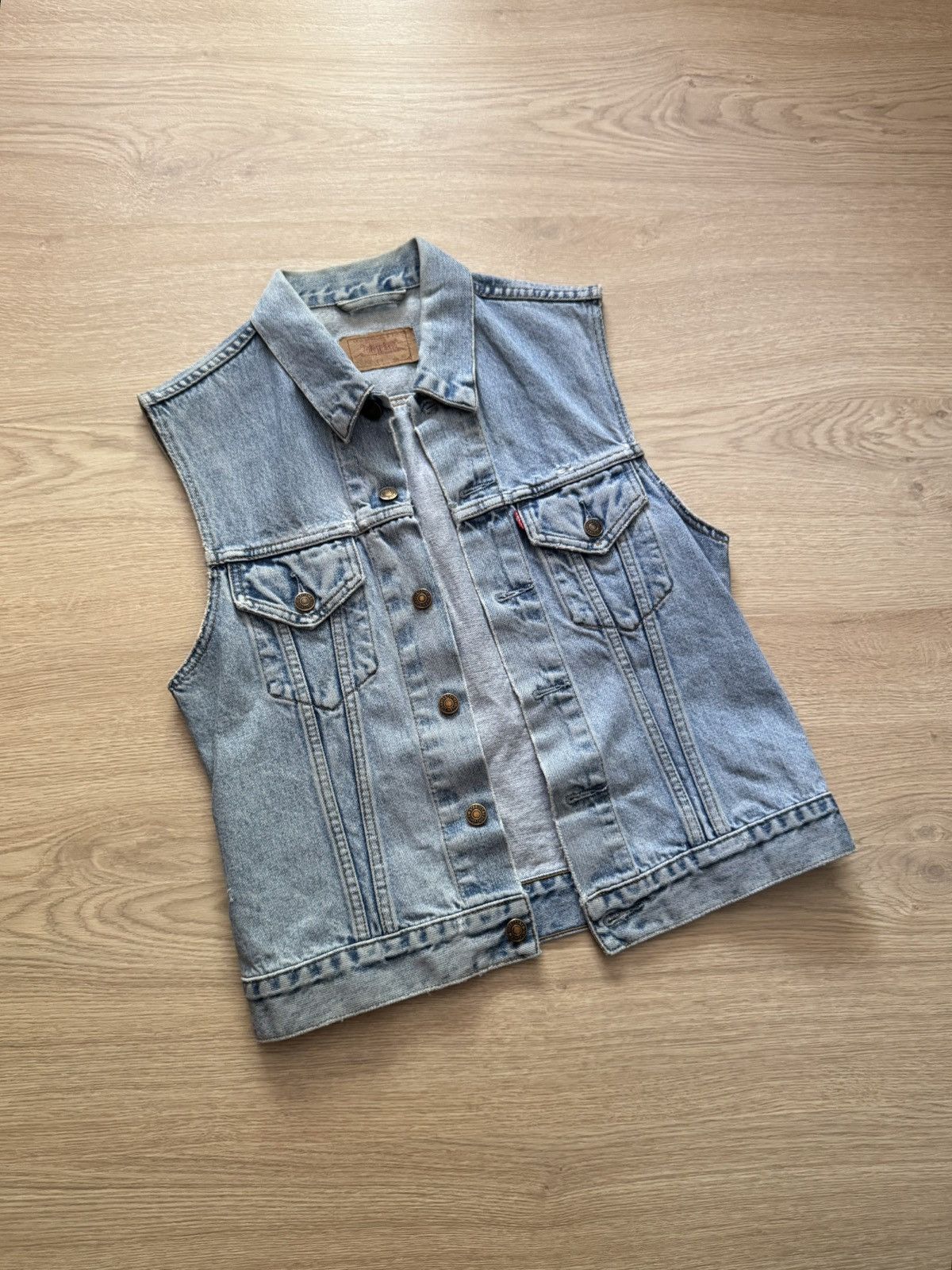 Levi's Vintage 90s 1993 Levi’s Western Cowboy Blue Faded Jeans Vest Size US M / EU 48-50 / 2 - 1 Thumbnail