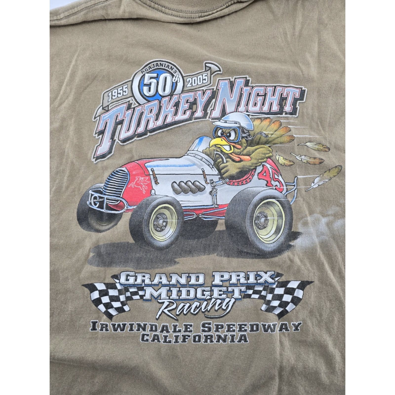 Vintage Grand Prix 50th Turkey night Grand Prix Midget racing event 2005 Irwindale CA - T Shirt 2XL Nike Shirt White Cat Mens Size US XXL / EU 58 / 5 - 6 Thumbnail