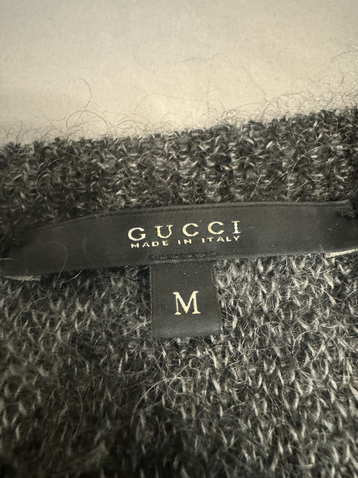 image of Gucci Mohair Sweater W/ Animal Print in Black, Women's (Size Medium)