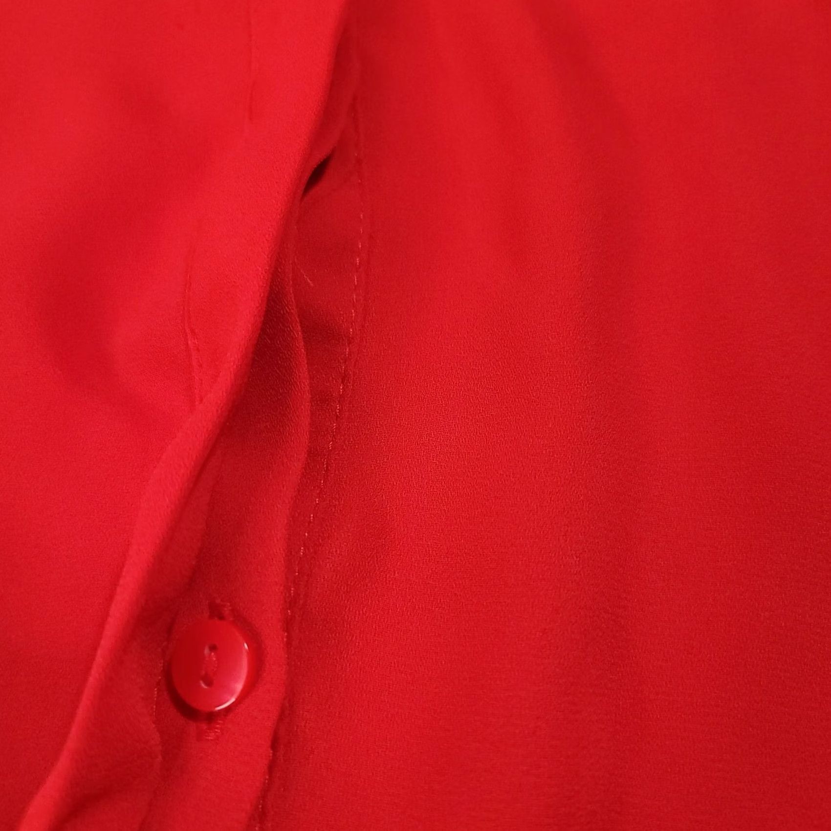 Worthington Worthington Button Up Shirt Womens 1X Plus Red Polyester 3/4 Balloon Sleeve Size XL / US 12-14 / IT 48-50 - 4 Thumbnail