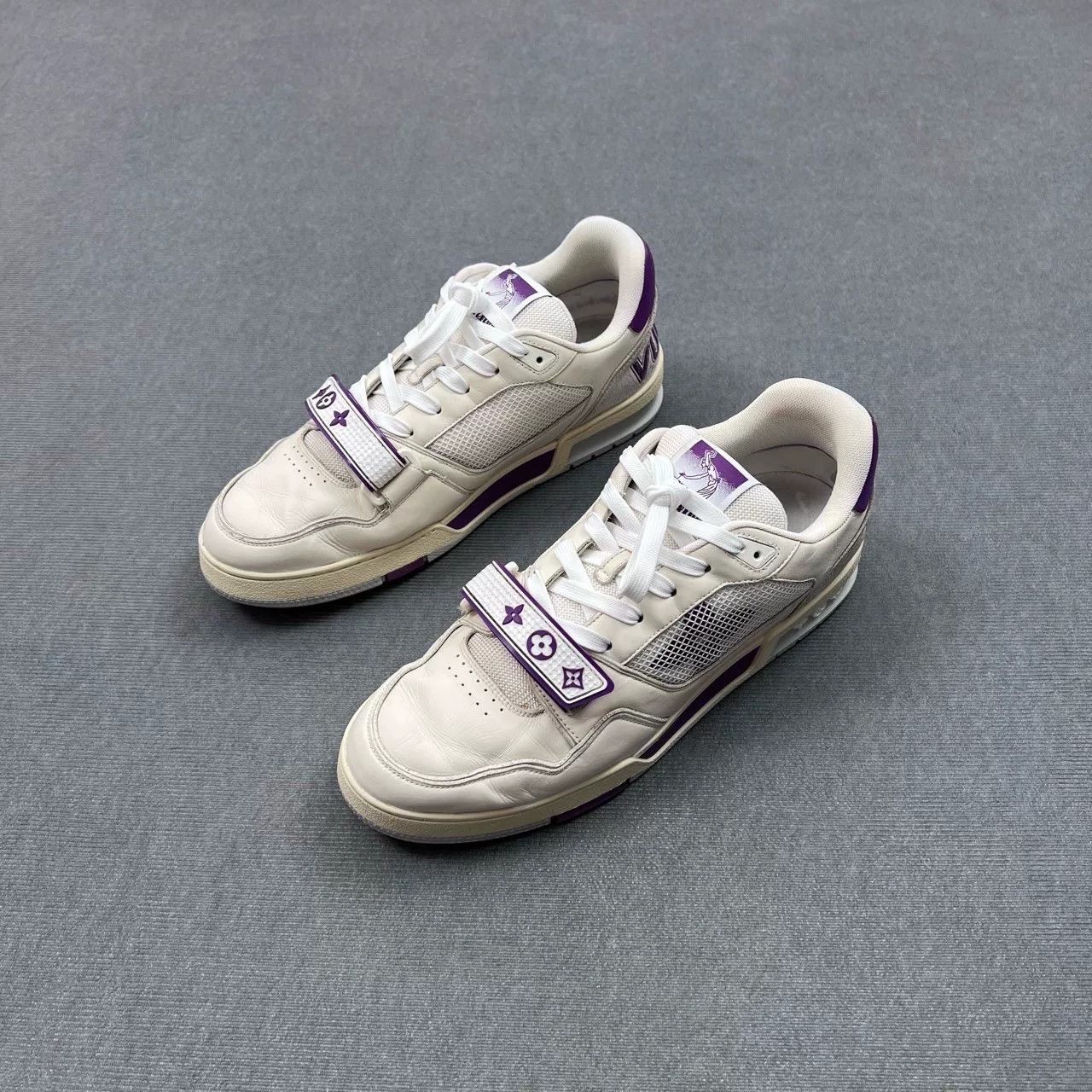 Louis Vuitton Louis Vuitton White Purple Trainer Velcro Sneakers Size US 10 / EU 43 - 1 Thumbnail