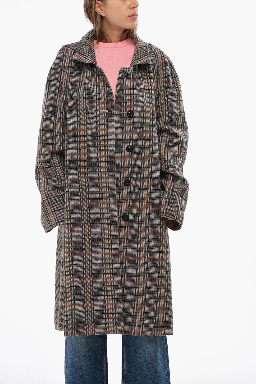 Maison Margiela og1mm0326 Vintage-Effect Checked Coat in Beige Size US M / EU 48-50 / 2 - 4 Thumbnail