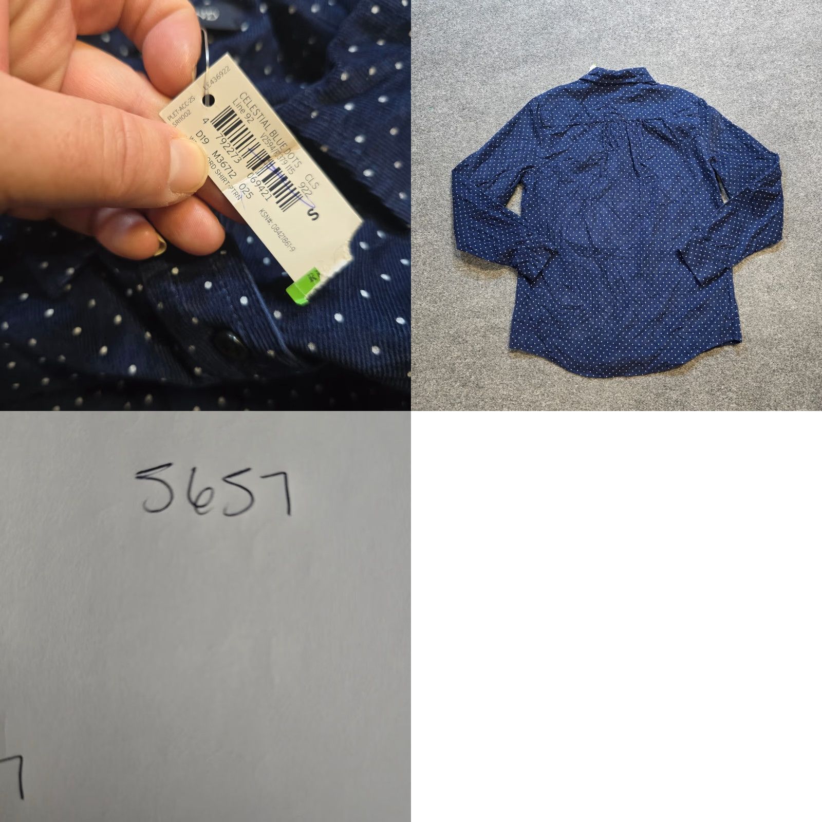 Lands' End Lands' End Shirt Womens S Blue Polka Dot Corduroy Button-Up Casual Capstone? Size S / US 4 / IT 40 - 8 Thumbnail