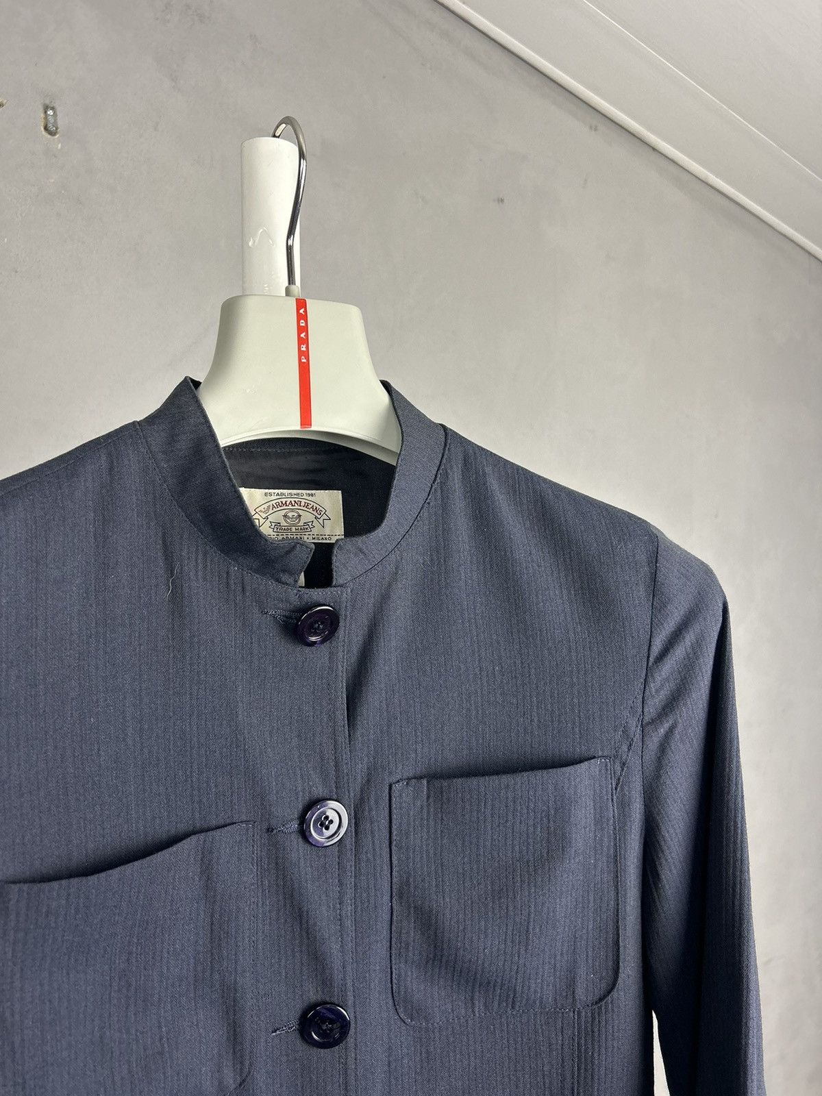 Armani Armani Jeans Women’s Navy Minimalist Blazer Made in Italy Size M / US 6-8 / IT 42-44 - 3 Thumbnail
