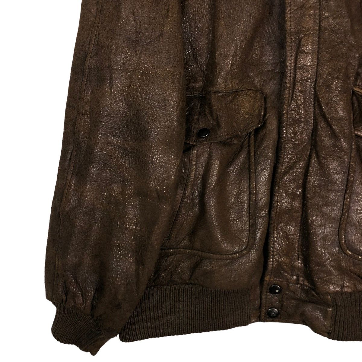 Japanese Brand 🔥VINTAGE FLY LEATHER JACKET MILITARY PIERRE BONEE USA Size US L / EU 52-54 / 3 - 6 Thumbnail