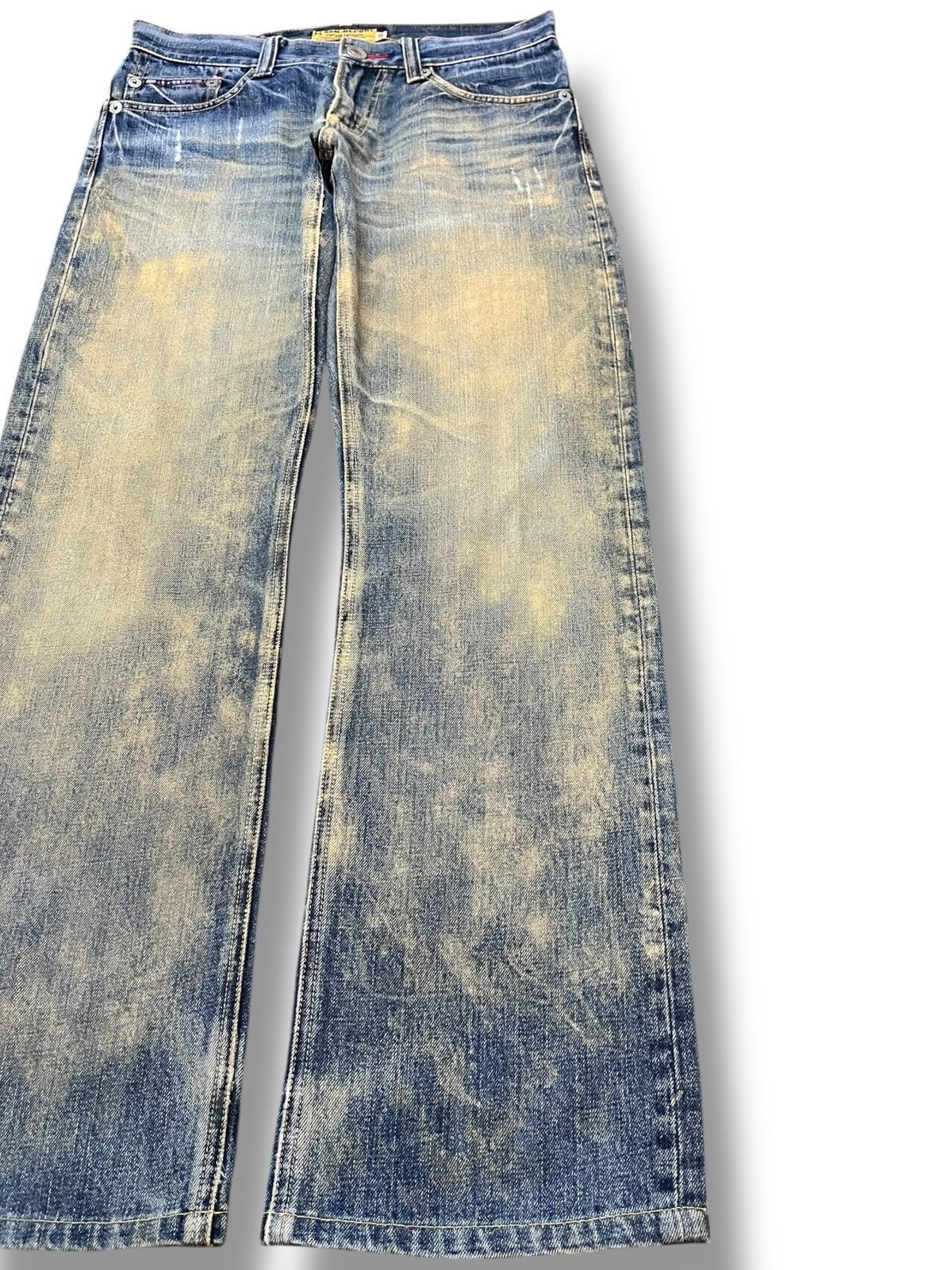 Japanese Brand Vintage Flash Report Mudwash Whiskers Denim Size US 30 / EU 46 - 4 Thumbnail