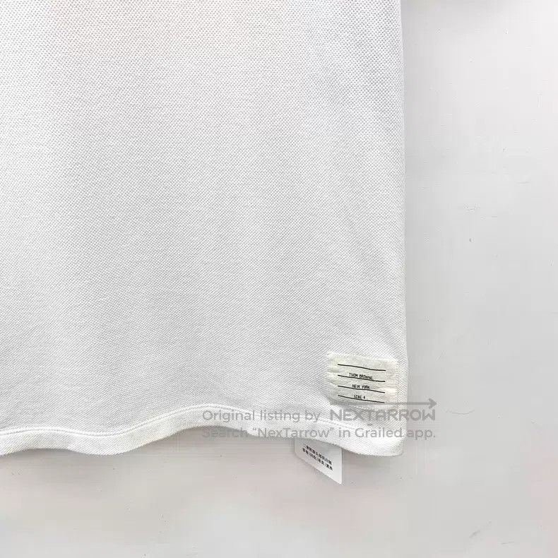 Thom Browne Thom Browne White cotton round neck short-sleeve T-shirt Size US XL / EU 56 / 4 - 4 Thumbnail
