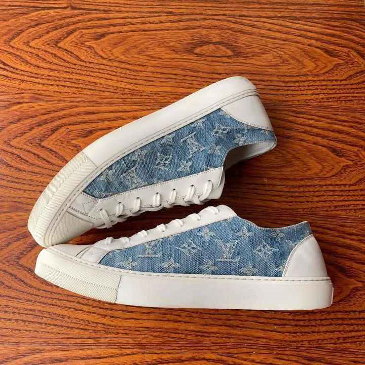 Louis Vuitton Louis Vuitton Tattoo Logo Sneakers in Blue and White -2508 Size US 10 / EU 43 - 7 Thumbnail