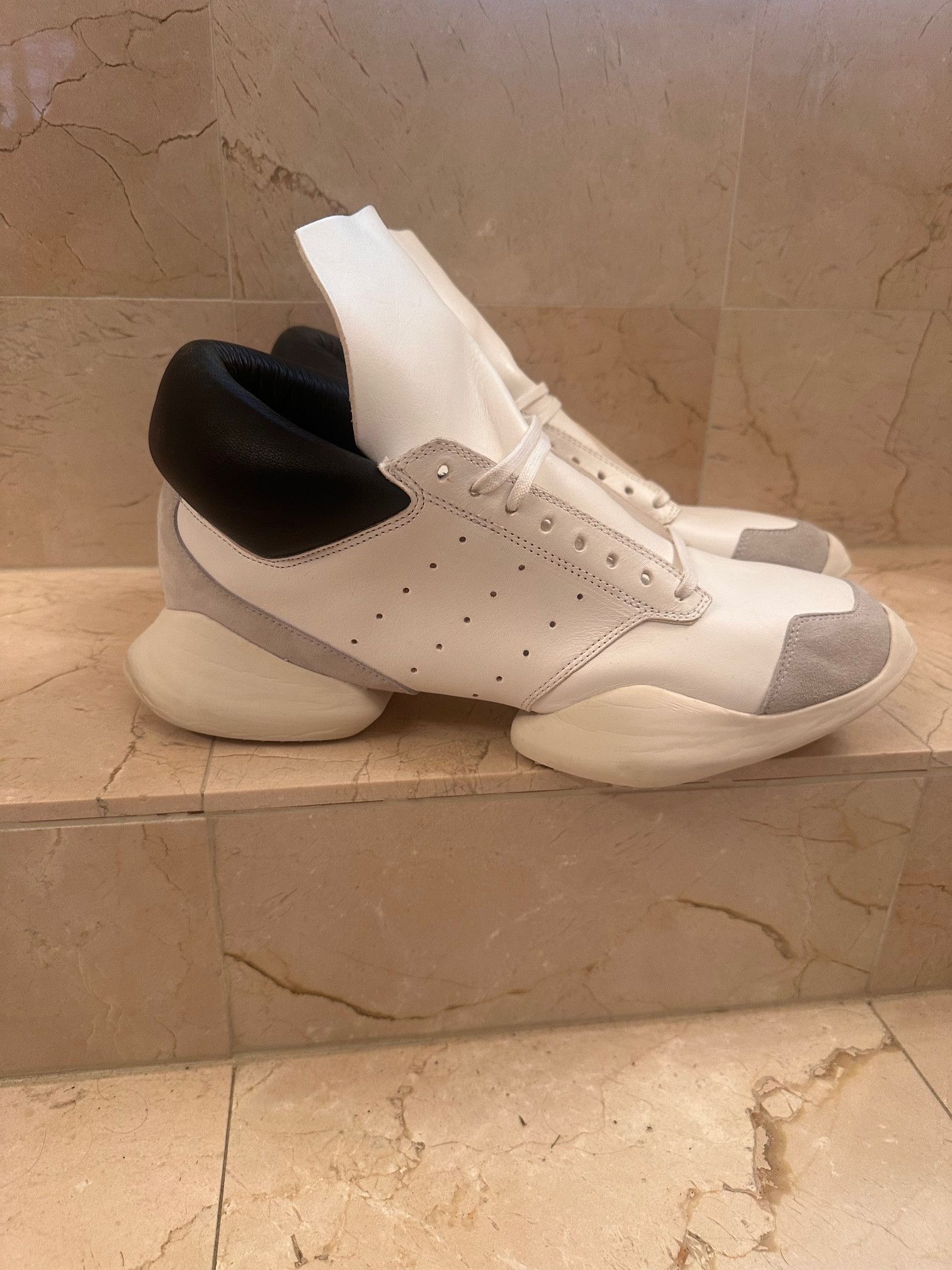 Rick Owens Rick Owens runners white bone size 12 Size US 12 / EU 45 - 5 Thumbnail