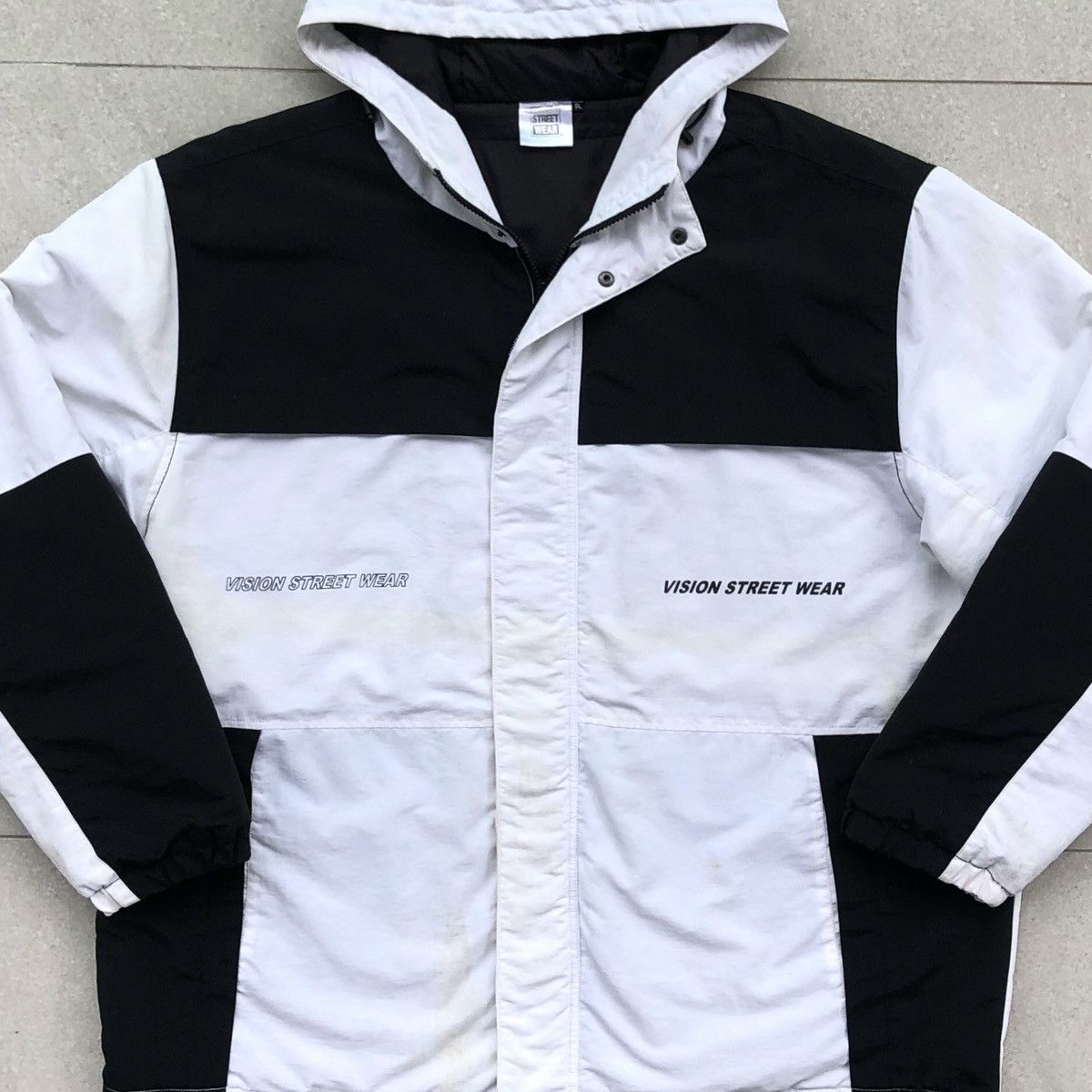 Vision Streetwear Vision Street Wear White Black Light Puffer Hoodie Jacket Size US XXL / EU 58 / 5 - 2 Thumbnail