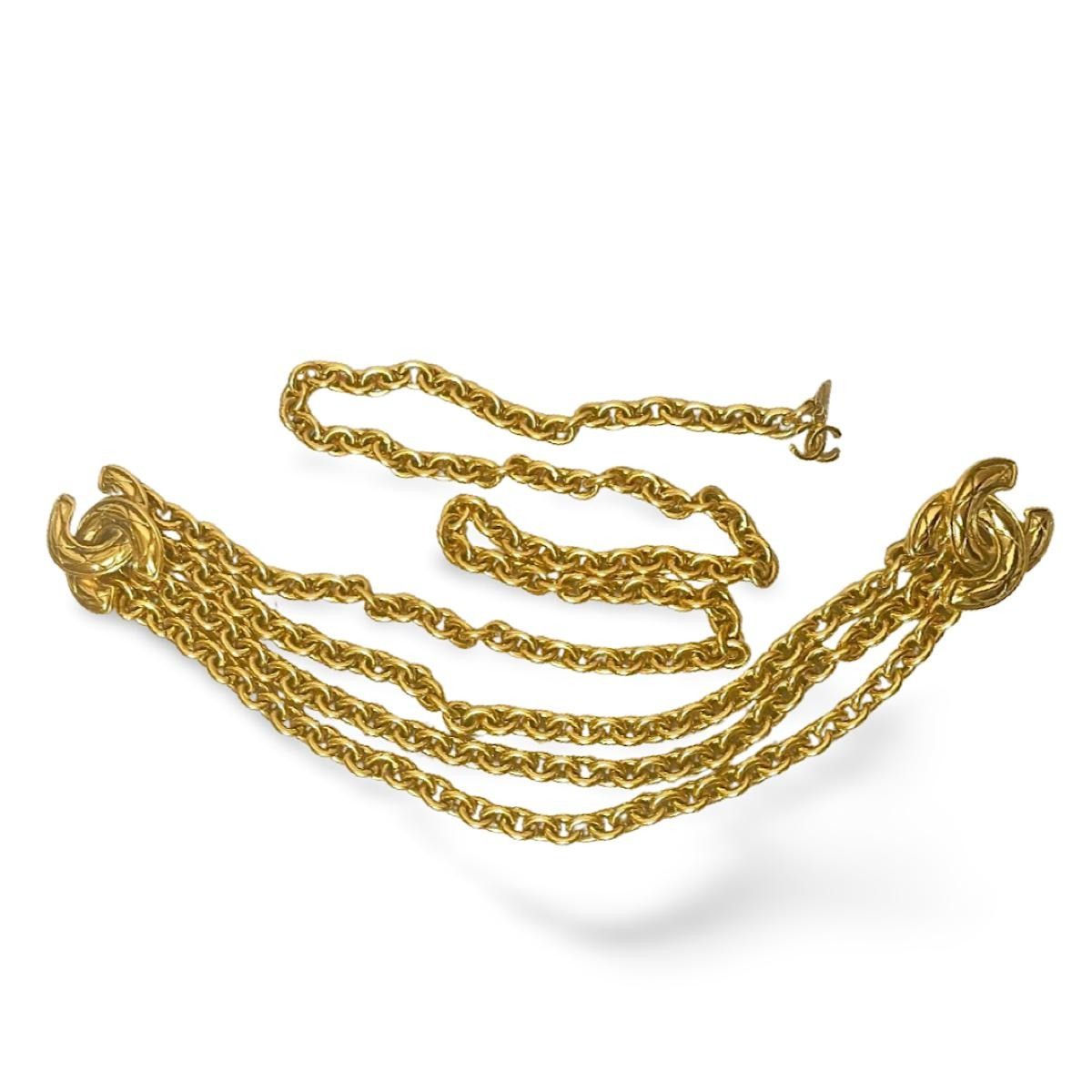 Chanel Vintage CHANEL gold chain belt with matelasse CC marks. Size ONE SIZE - 1 Thumbnail