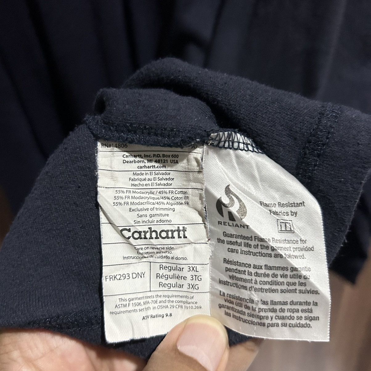 Carhartt Vintage sweater carhartt navy 3XL loose fit Size US XXL / EU 58 / 5 - 5 Thumbnail