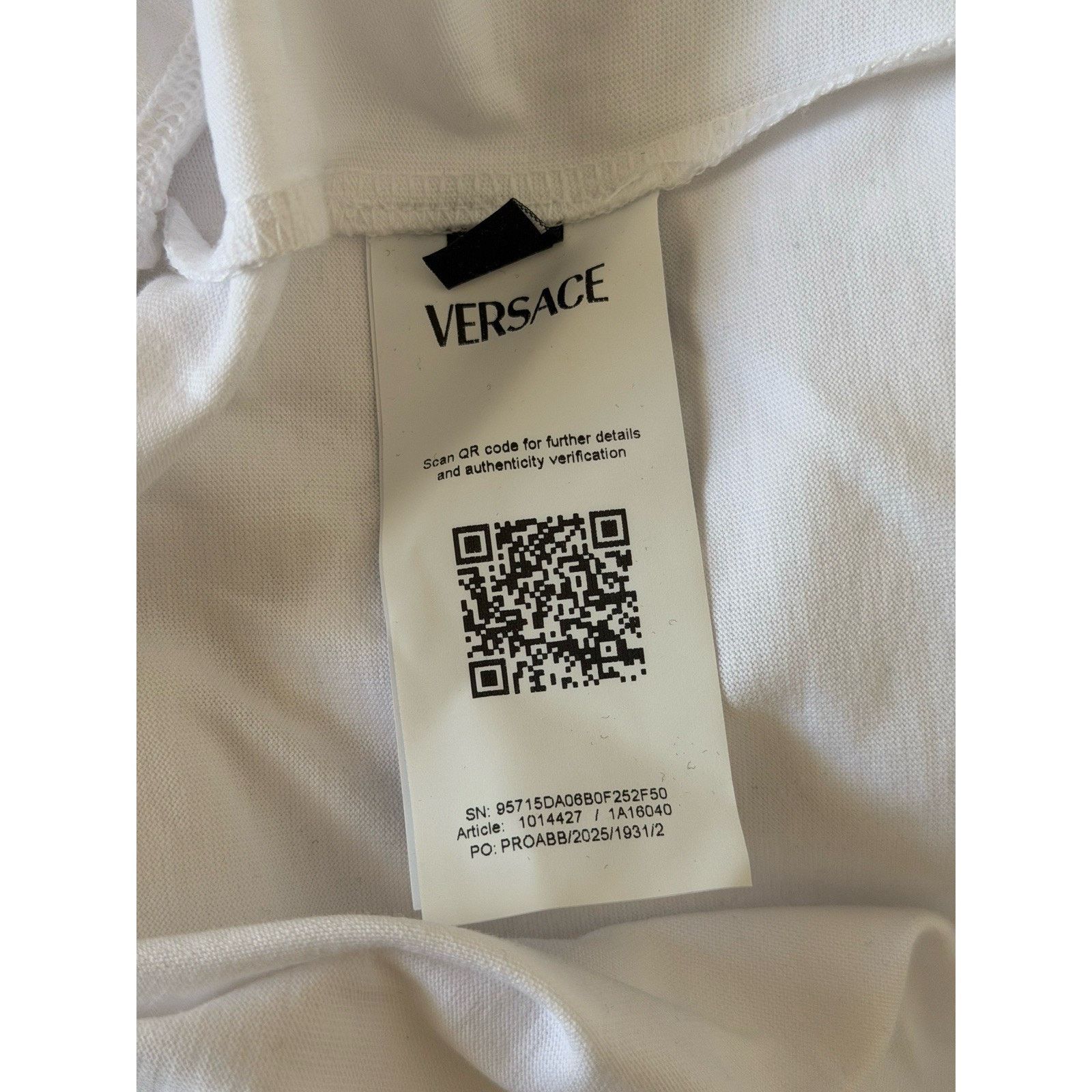 Versace Versace Print Cotton Jersey T-Shirt White/Black M 1014427 Size US M / EU 48-50 / 2 - 11 Thumbnail