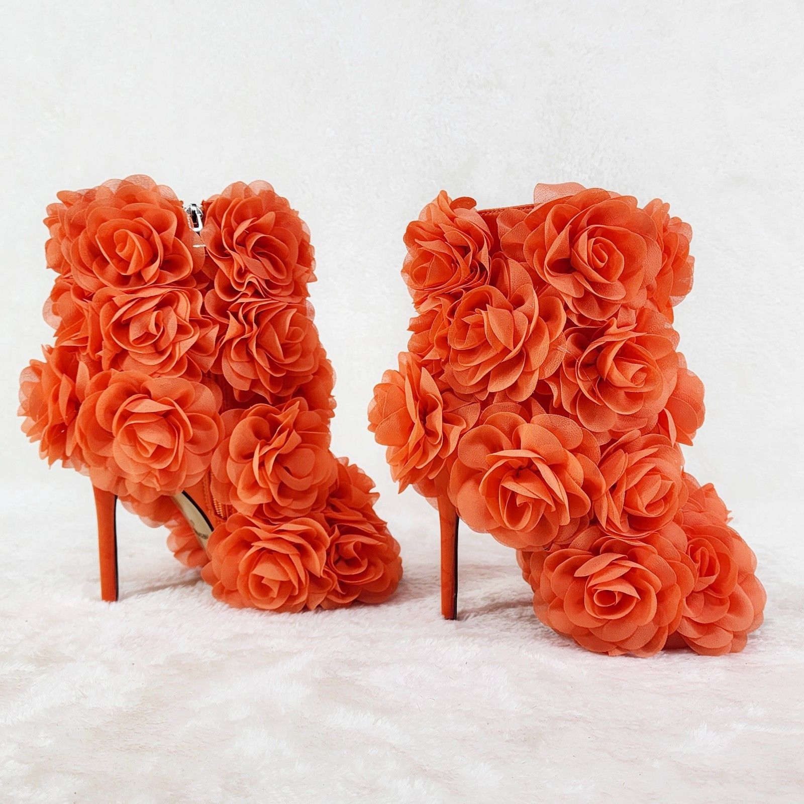 Other Beauty 3D Flowers Floral 4" High Heel Xoanna Elegant Ankle B Size US 10 / IT 40 - 2 Thumbnail