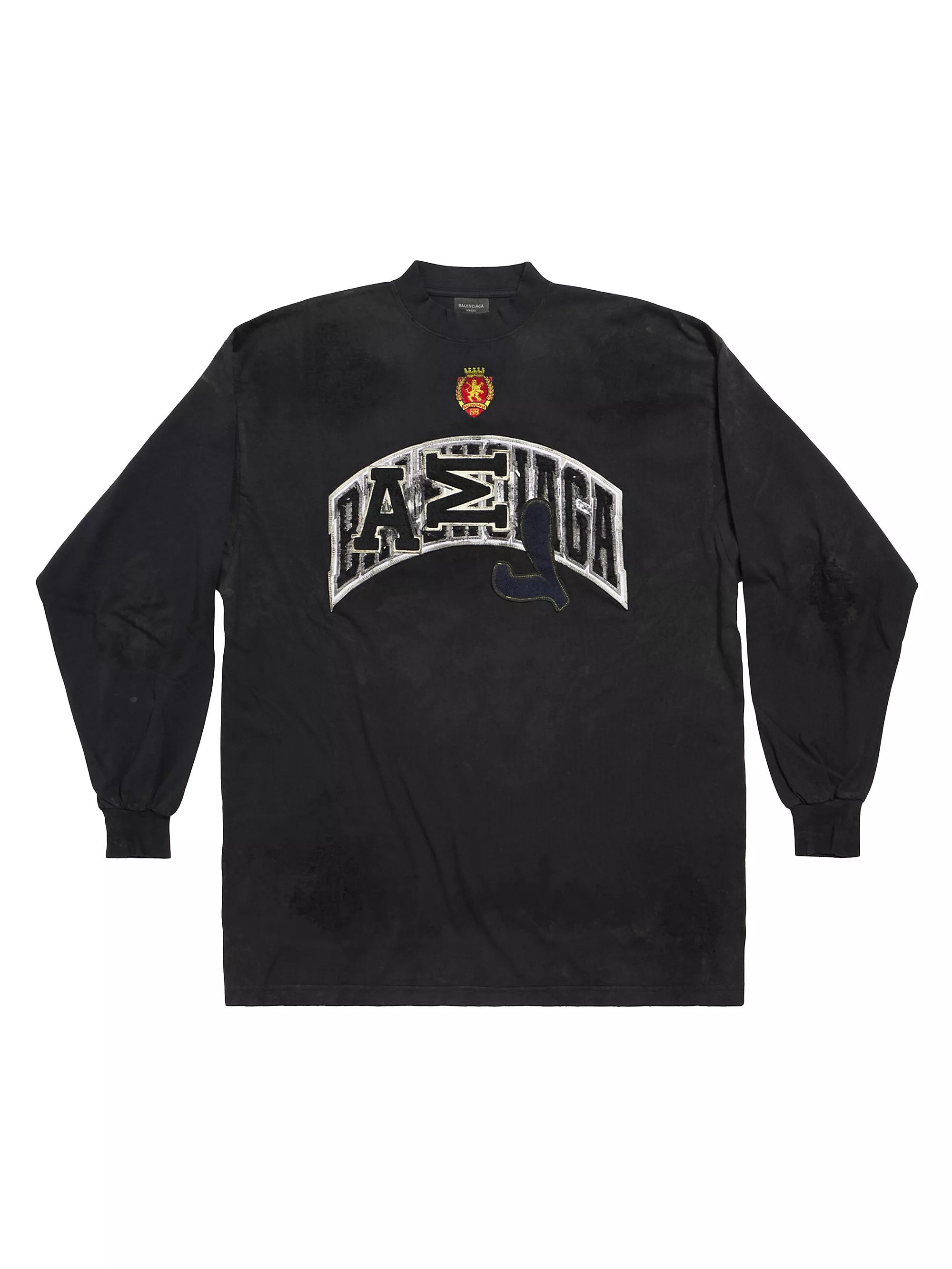 Balenciaga o1w1db10425 Skater Long Sleeve T- Shirt Oversized in Black Size US S / EU 44-46 / 1 - 1 Thumbnail