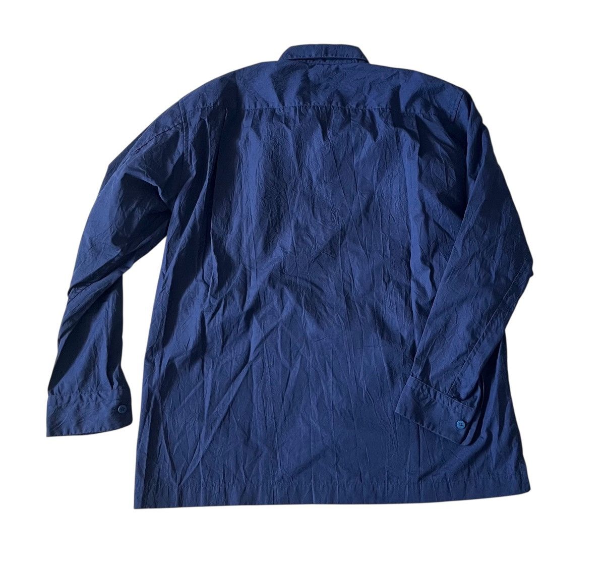 Issey Miyake Vintage issey miyake men wrinkled blue boxy button up shirt Size US M / EU 48-50 / 2 - 6 Thumbnail