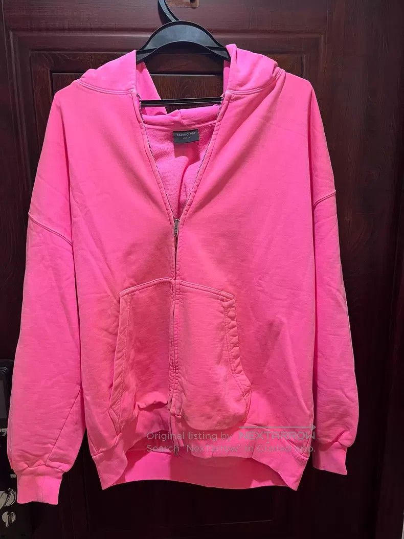 Balenciaga Balenciaga Pink Hooded Zipper Jacket Size US S / EU 44-46 / 1 - 1 Thumbnail