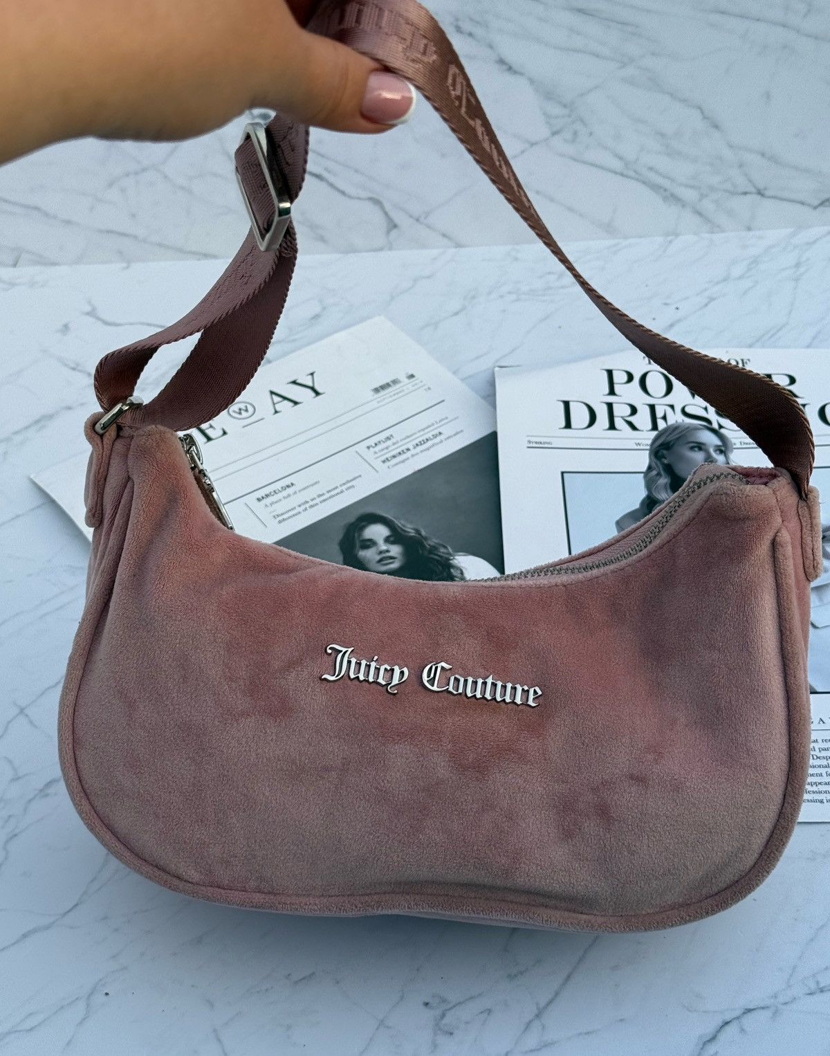 Juicy Couture Pink velur bag Juicy Couture Size ONE SIZE - 19 Thumbnail
