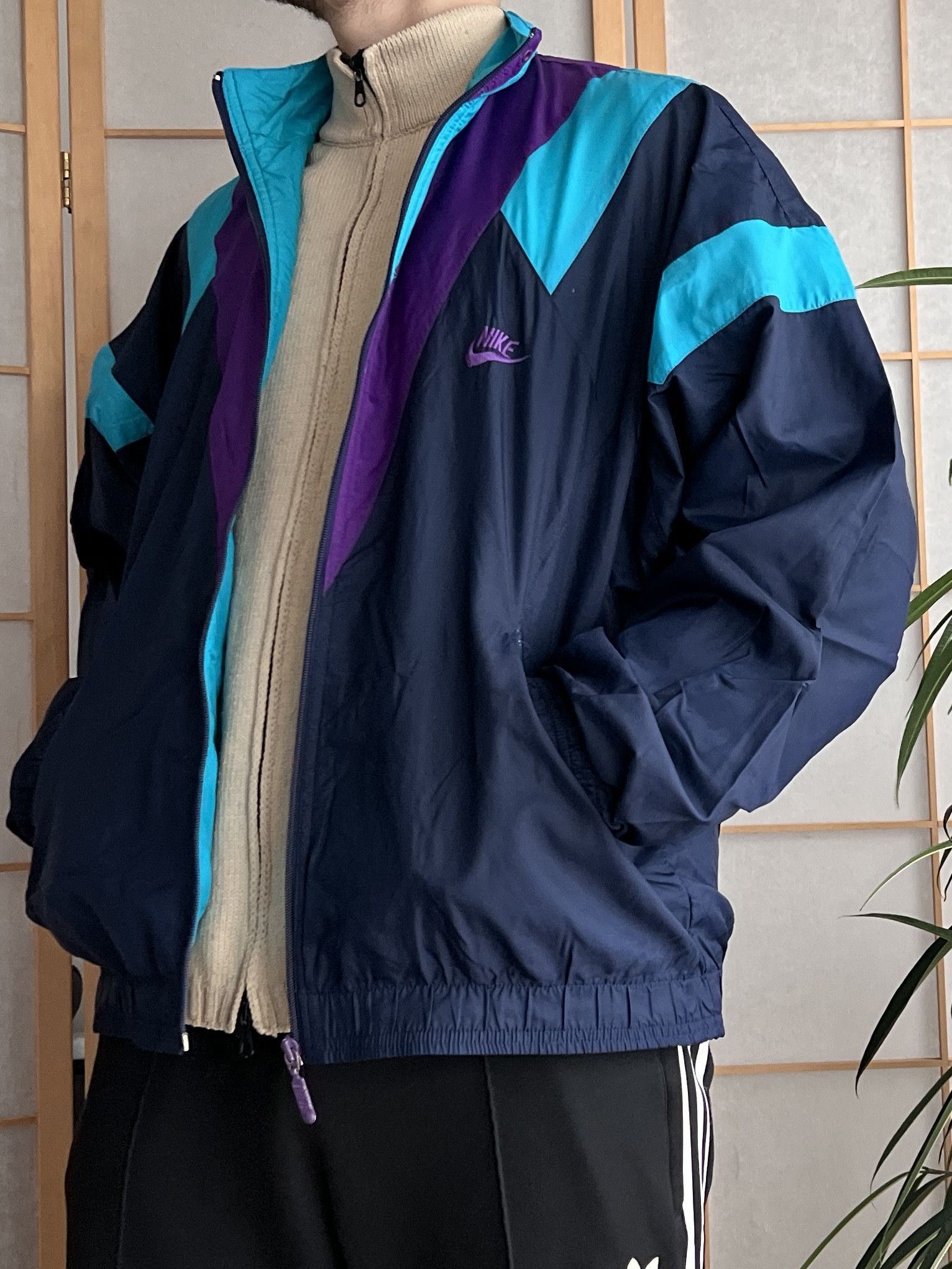 Nike Retro! Nike vintage 90s nylon baggy boxy jacket rare archive Size US M / EU 48-50 / 2 - 12 Thumbnail