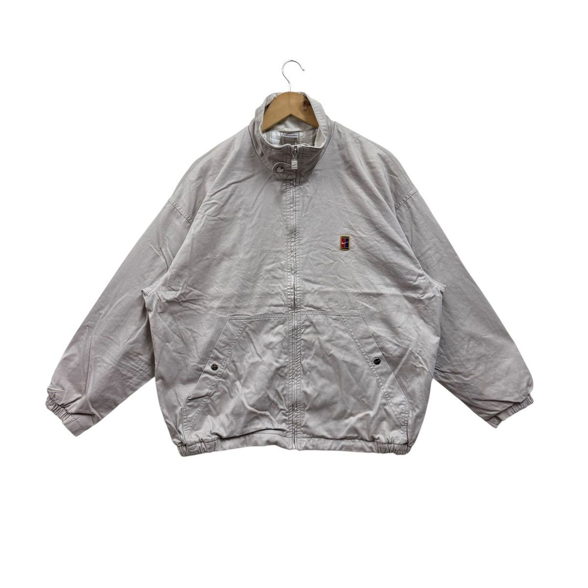 Nike Vintage 90s Nike Court Jacket Cotton Zip Up Size US XL / EU 56 / 4 - 1 Thumbnail