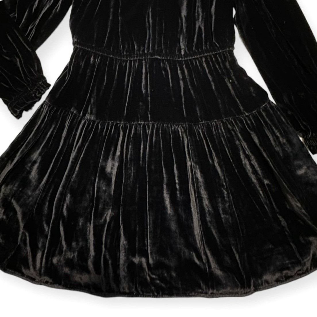 Ulla Johnson ULLA JOHNSON Audrey Tiered Puff-sleeve Velvet Mini Dress In Size M / US 6-8 / IT 42-44 - 9 Thumbnail