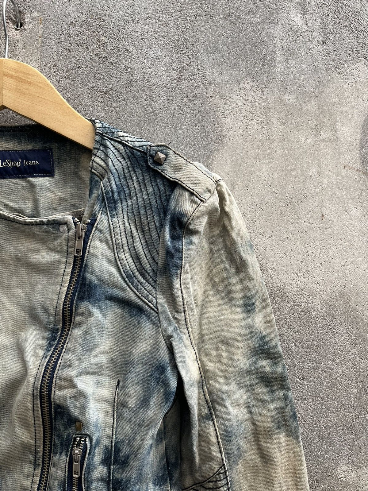 If Six Was Nine × Isamu Katayama Backlash × Le Grande Bleu (L.G.B.) Bleached Biker Denim Jacket – If Six Was Nine Vibe Size US S / EU 44-46 / 1 - 7 Thumbnail