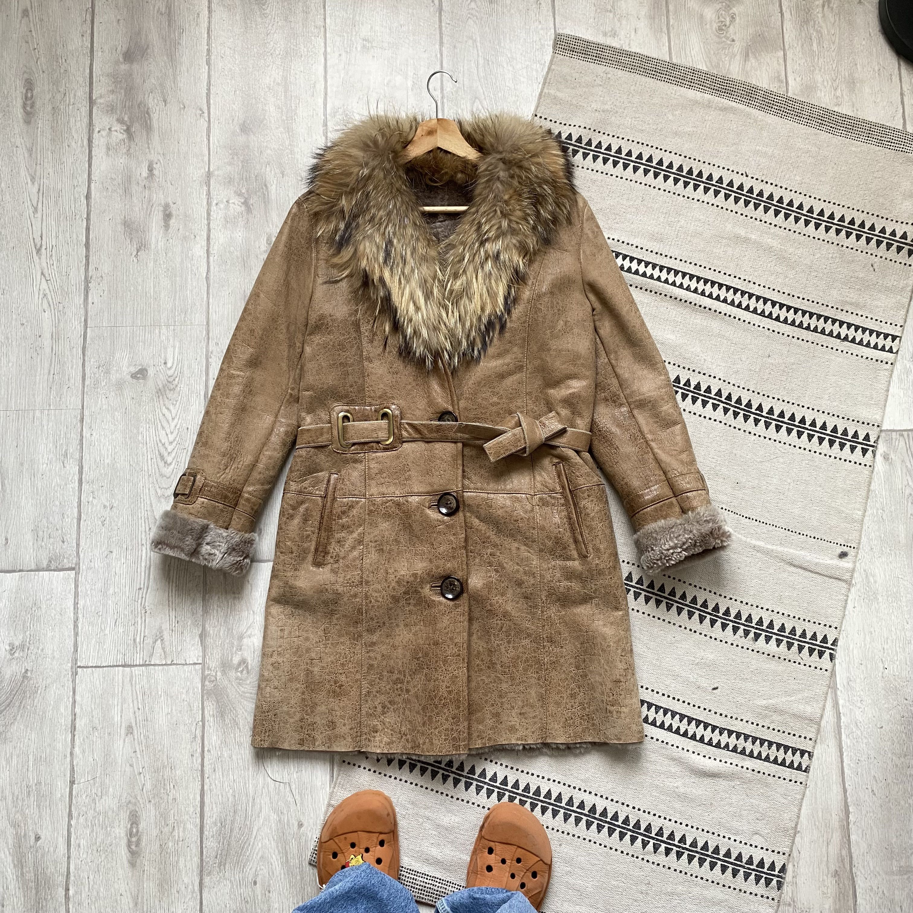 If Six Was Nine Y2K Vintage 2000s Real Fur Shepkins coat bandage Avant-garde Size L / US 10 / IT 46 - 1 Thumbnail