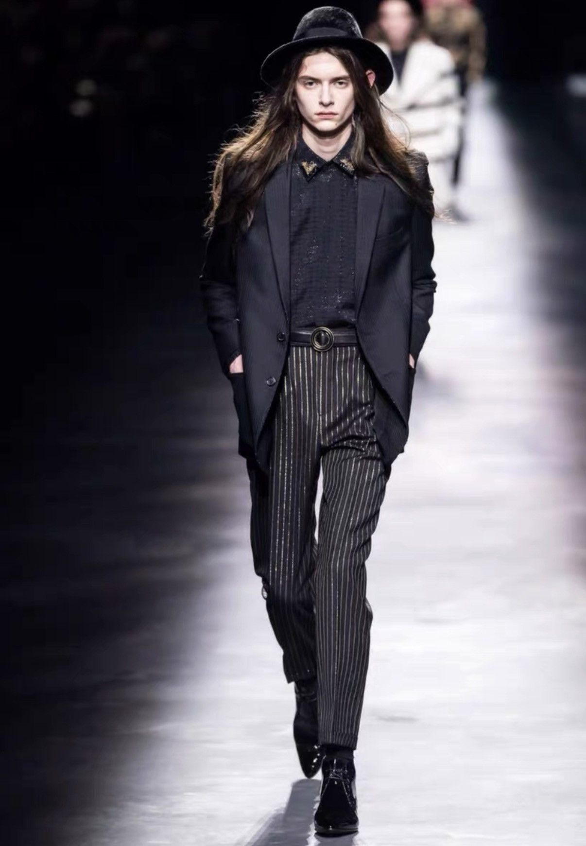 Saint Laurent Paris SLP) 19FW Runway Beaded Crystal "Black Knight" Shirt Size US L / EU 52-54 / 3 - 5 Thumbnail