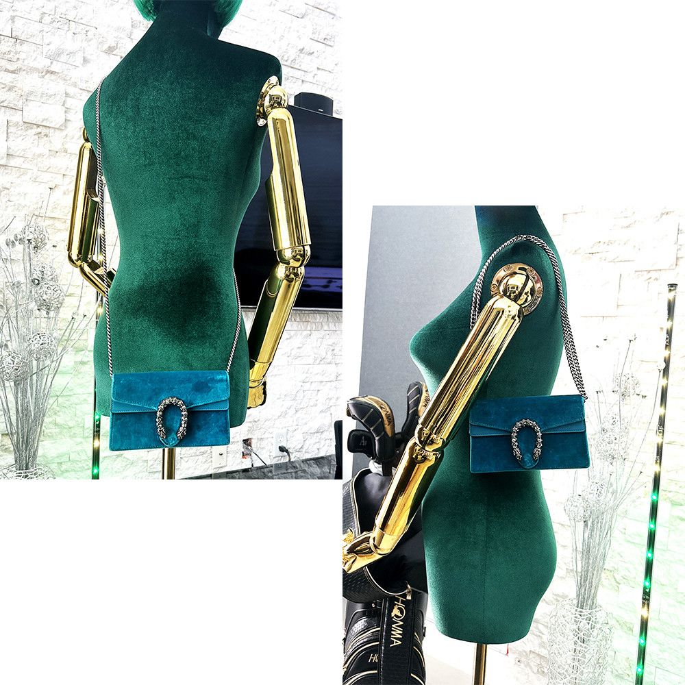 Gucci GUCCI Velvet Super Mini Dionysus Shoulder Bag Peacock Blue Size ONE SIZE - 14 Thumbnail