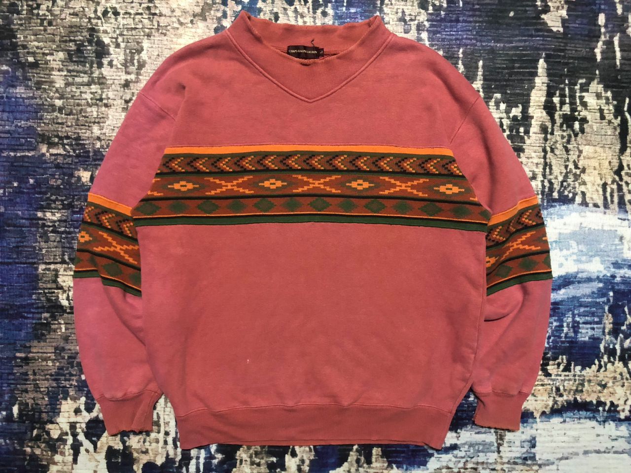 Chaps Ralph Lauren 90s Chaps Ralph Lauren Native Sweatshirt Stain Distressed Size US M / EU 48-50 / 2 - 1 Thumbnail