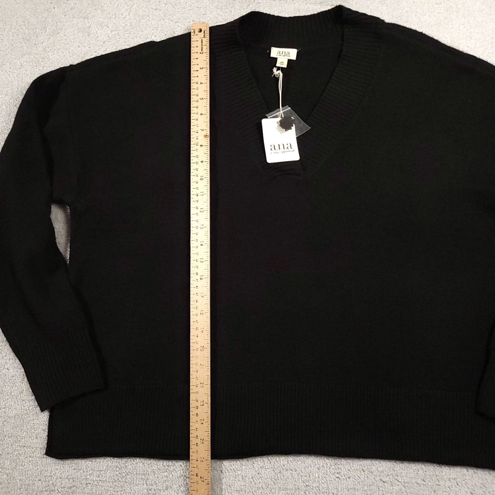 Apt. 9 Apt 9 Tunic Sweater V Neck Long Sleeve Women's 2XL Black Super Soft Stretch Knit Size XXL / US 16-18 / IT 52-54 - 7 Thumbnail