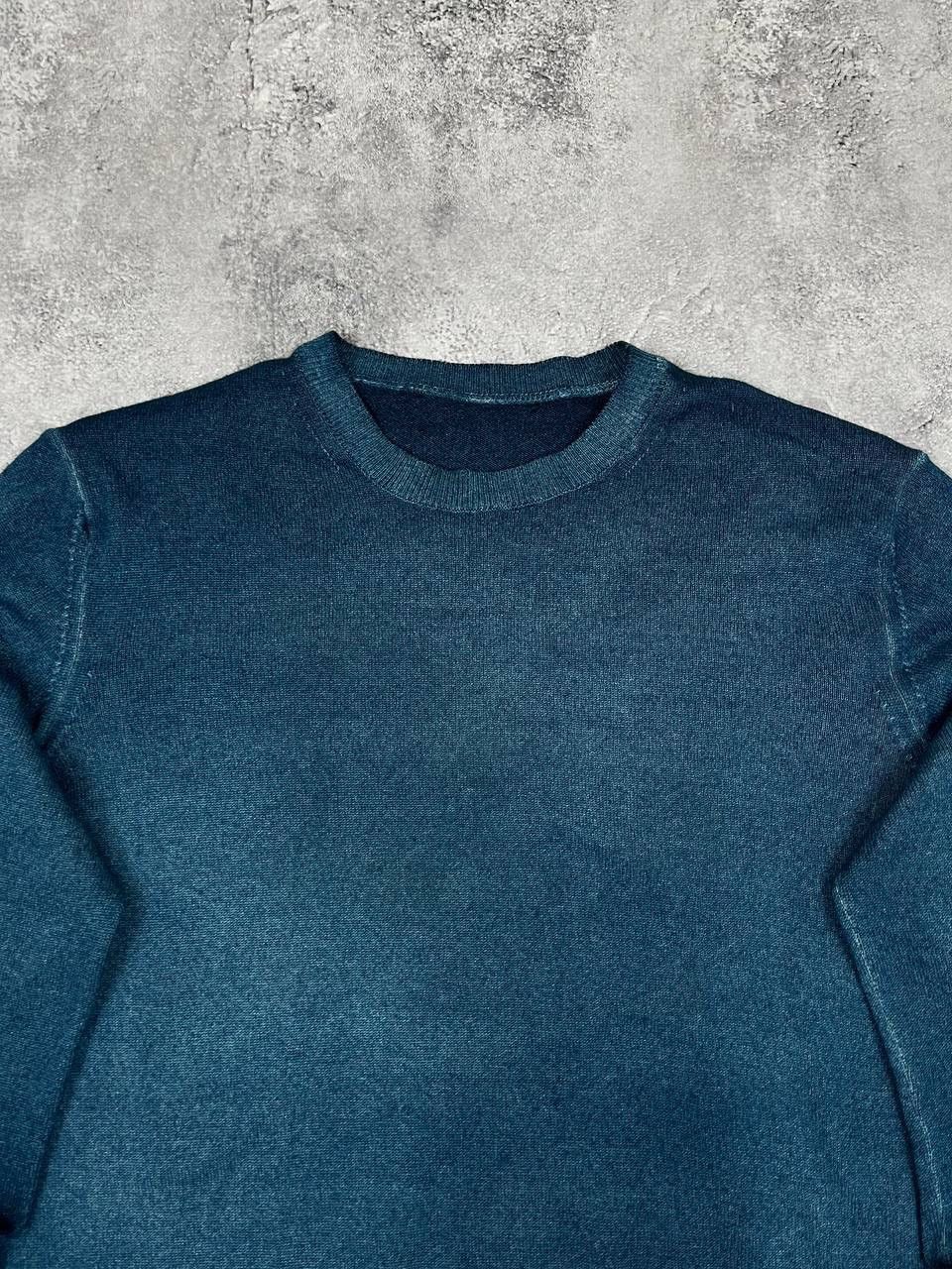 Vintage Vintage Men Cashmere Knit Sweater Crew Neck Teal Navy Size L Size US L / EU 52-54 / 3 - 2 Thumbnail