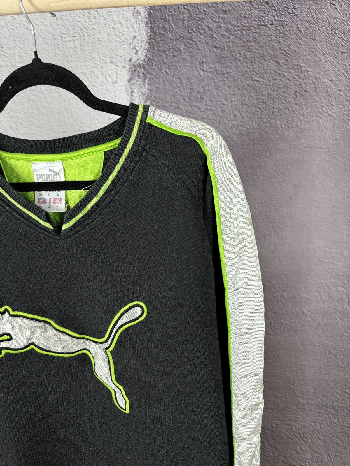 Puma Puma vintage 90s big logo stripes sweatshirt Size US XL / EU 56 / 4 - 4 Thumbnail