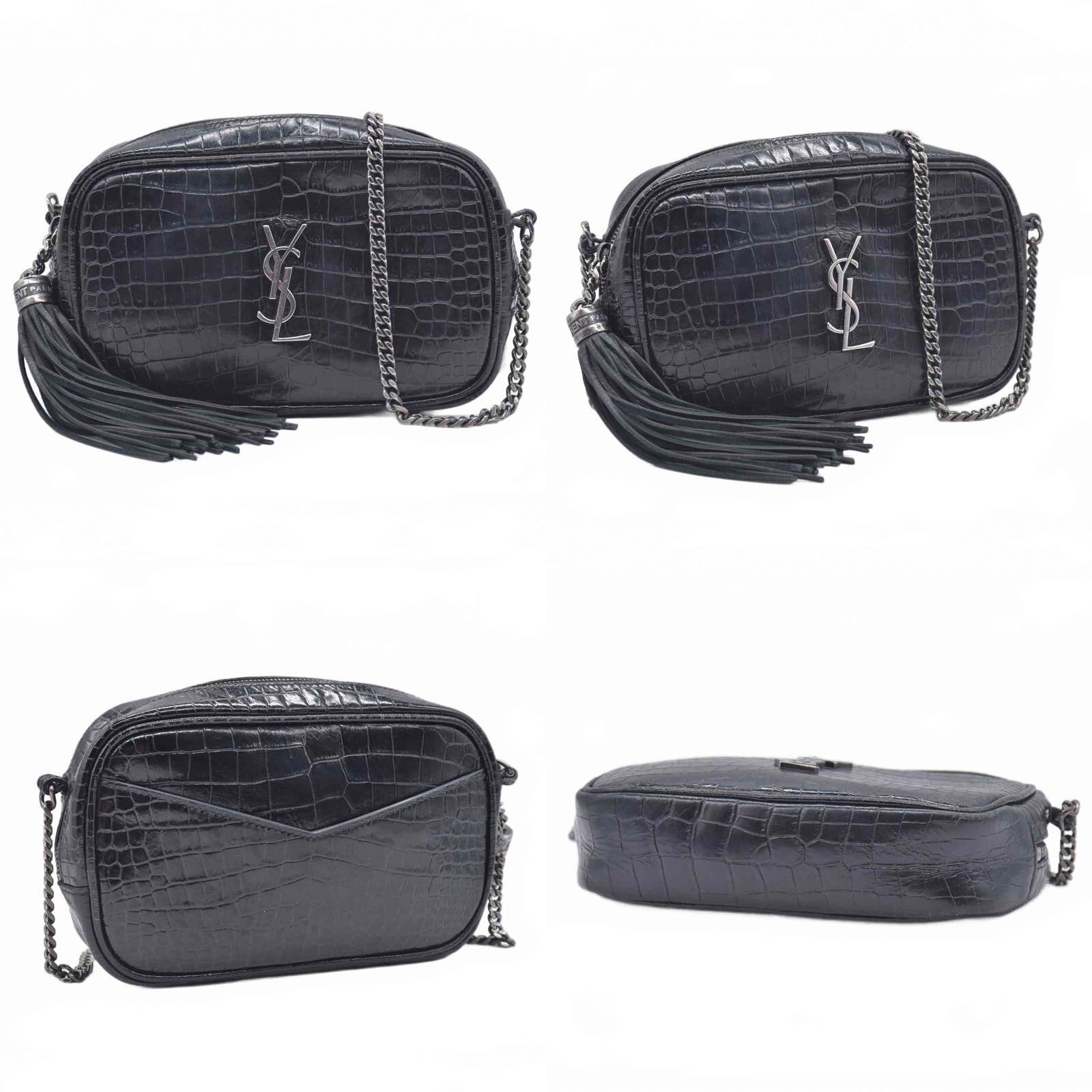 Saint Laurent Paris 2019 Saint Laurent Calfskin Crocodile Embossed Monogram Mini Size ONE SIZE - 2 Thumbnail