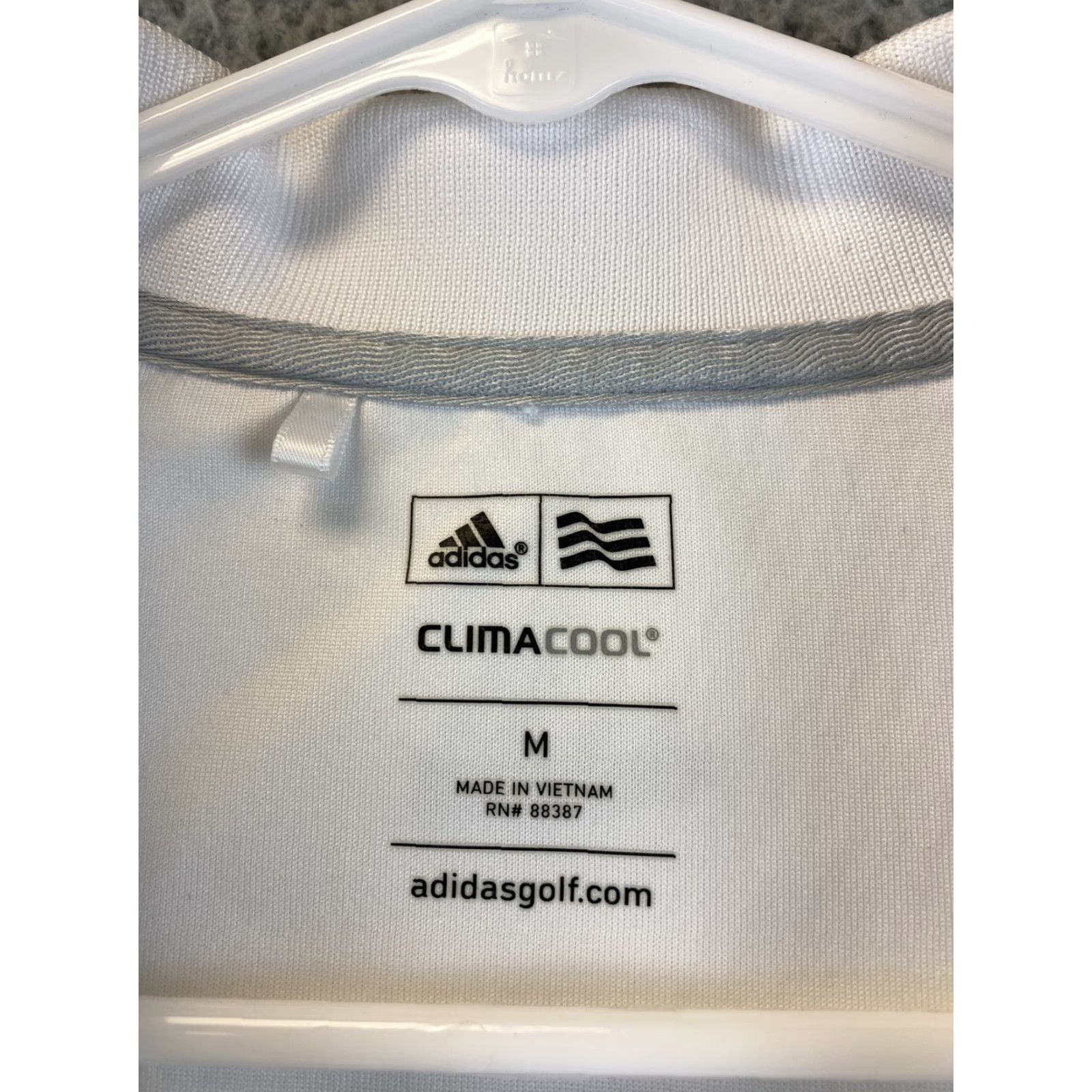 Adidas Adidas Men's White & Black Short Sleeve Polo Golf Shirt Size Medium/ 87-67 Size US M / EU 48-50 / 2 - 6 Thumbnail