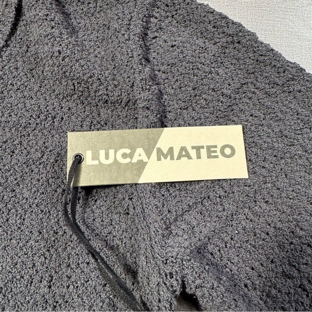 Other NWT New Luca Mateo Textured Open Knit Boxy Fit Button Grey Size US M / EU 48-50 / 2 - 6 Thumbnail