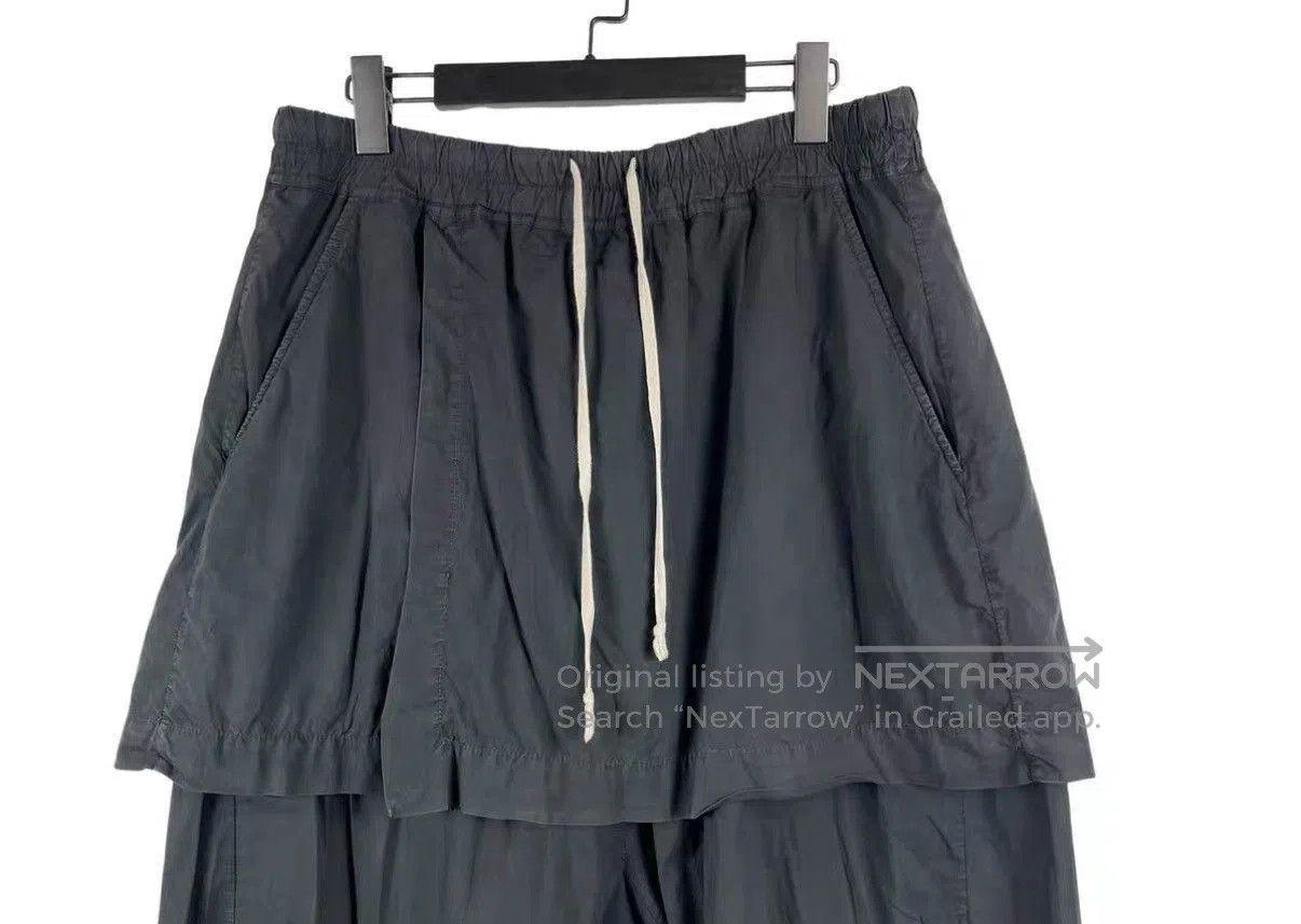 Rick Owens Black Layered Cargo Shorts with Drawstring. Size US 34 / EU 50 - 3 Thumbnail