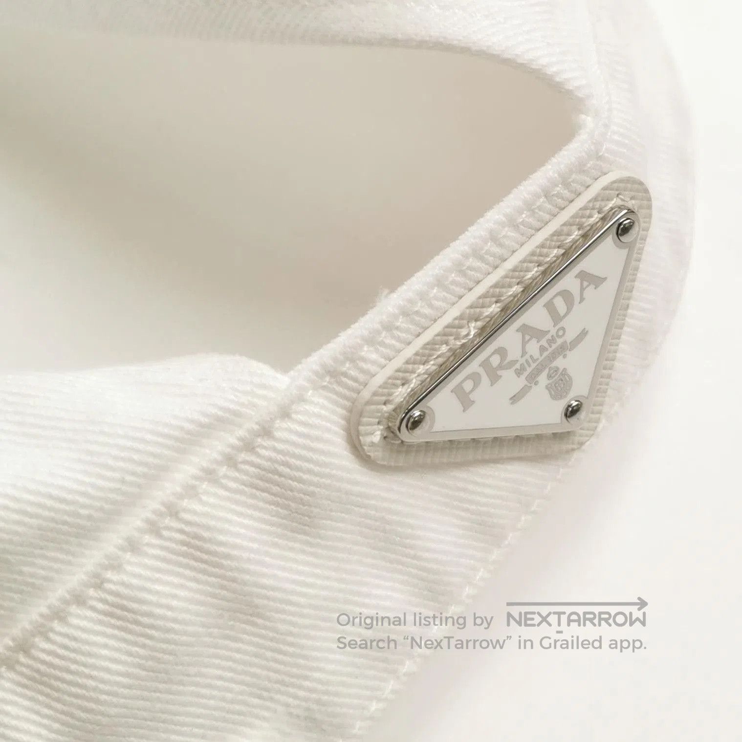 Prada Prada Cotton Triangle Logo Bralette in White . Size S / US 4 / IT 40 - 1 Thumbnail