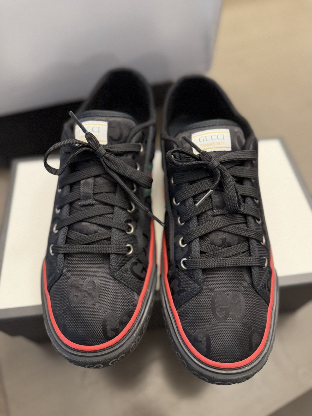 Gucci 12G/12.5US Gucci 1977 Tennis Sneakers GG Canvas Size US 12.5 / EU 45-46 - 4 Thumbnail