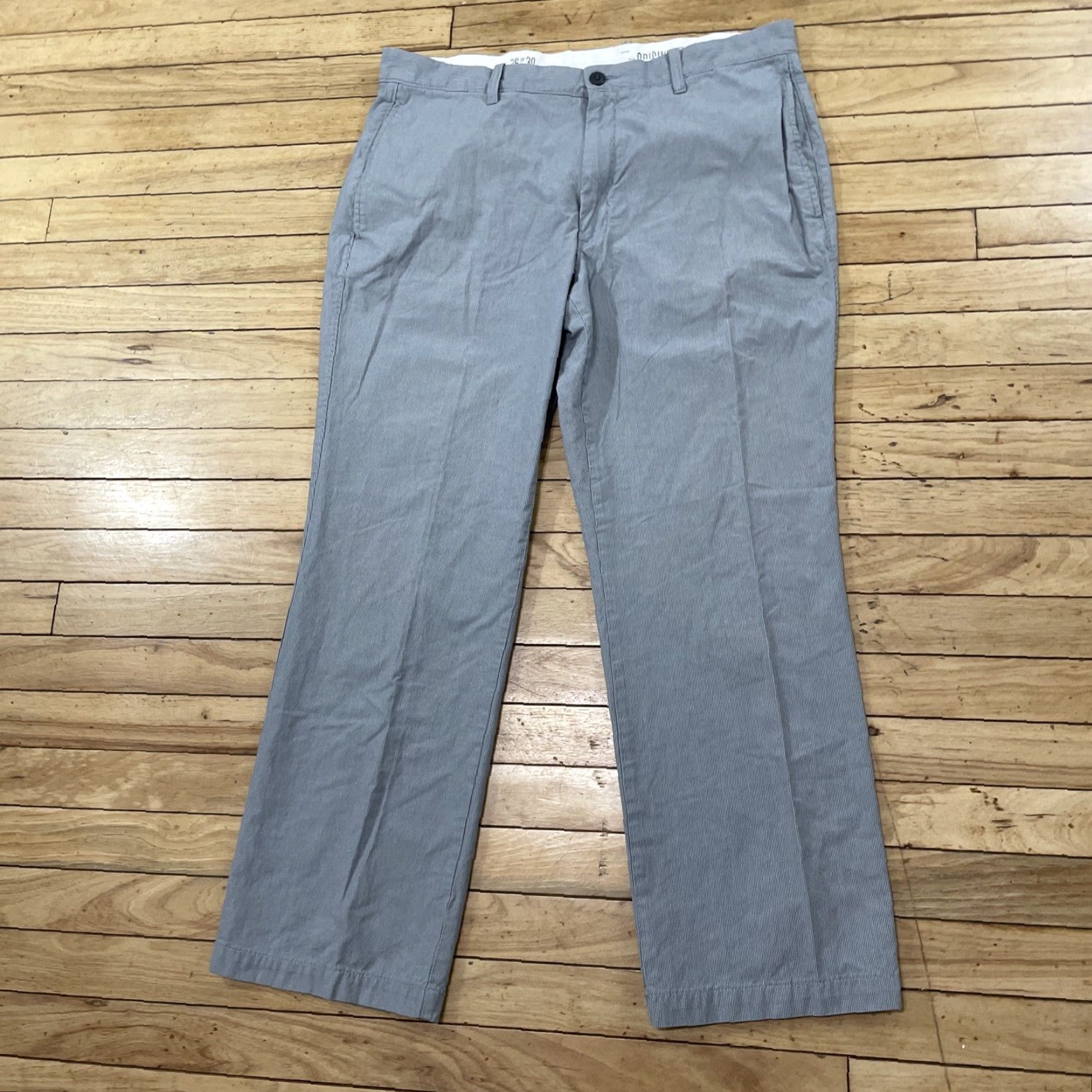 Gap GAP Pants Men 36x30 Pinstripe Chino Straight Blue White Light Navy Khakis Preppy USA Vintage Size US 36 / EU 52 - 3 Thumbnail