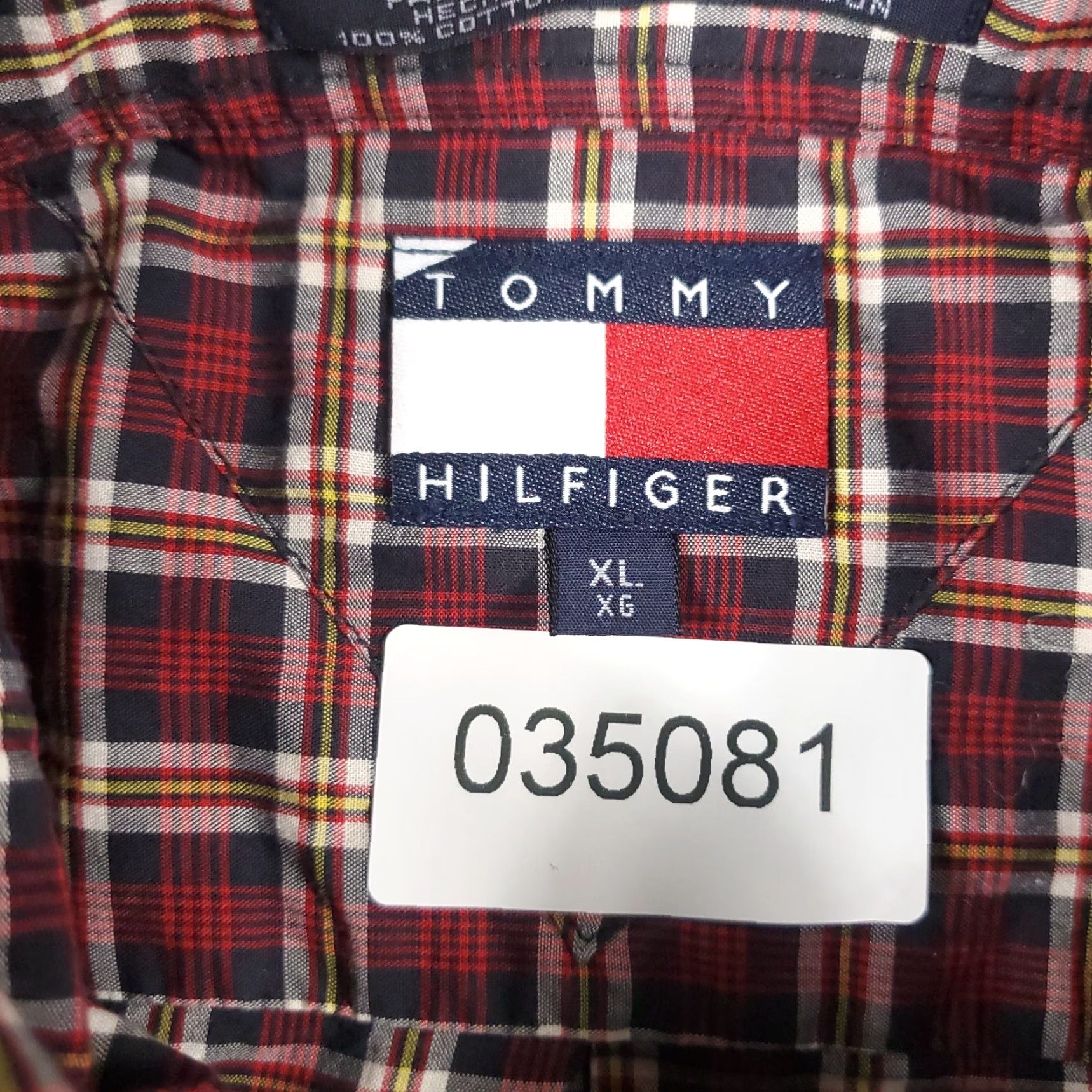 Tommy Hilfiger Tommy Hilfiger Shirt Mens XL Red Plaid Button-Up Long Sleeve College/Business/Casual/Workwear Classic American Preppy Logo Pockets Size US XL / EU 56 / 4 - 6 Thumbnail